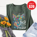 Faith Hummingbird Sweatshirt - Heather Forest - 20 product image 1