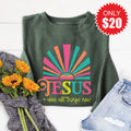 Jesus Makes All Things New Sweatshirt - Heather Forest - 20 product image 1