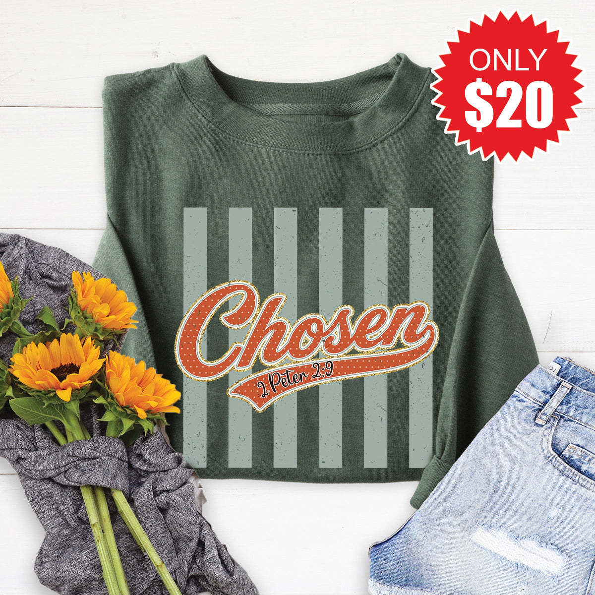 Chosen Sweatshirt - Heather Forest - 20 product image 1