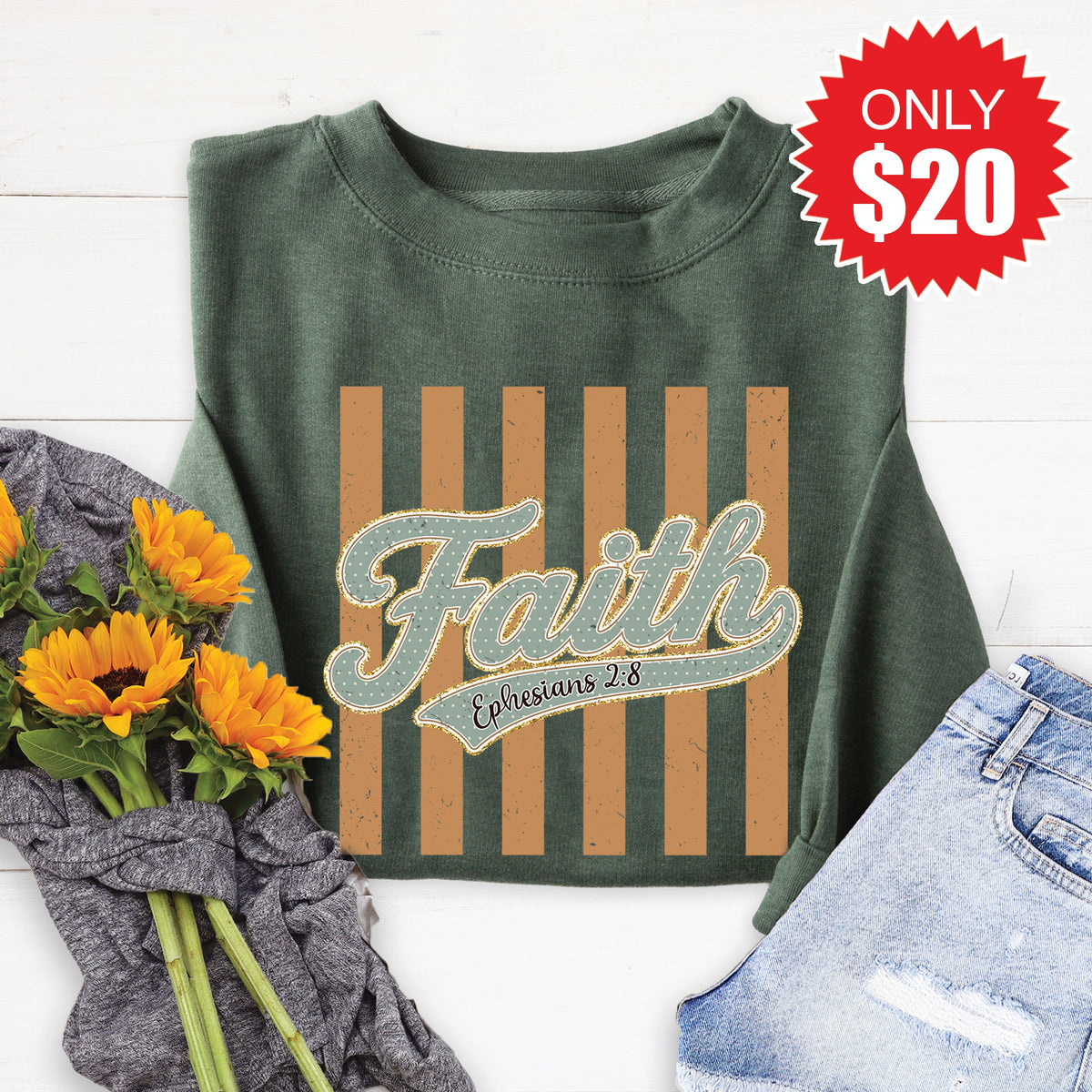 Faith Sweatshirt - Heather Forest - 20 product image 1