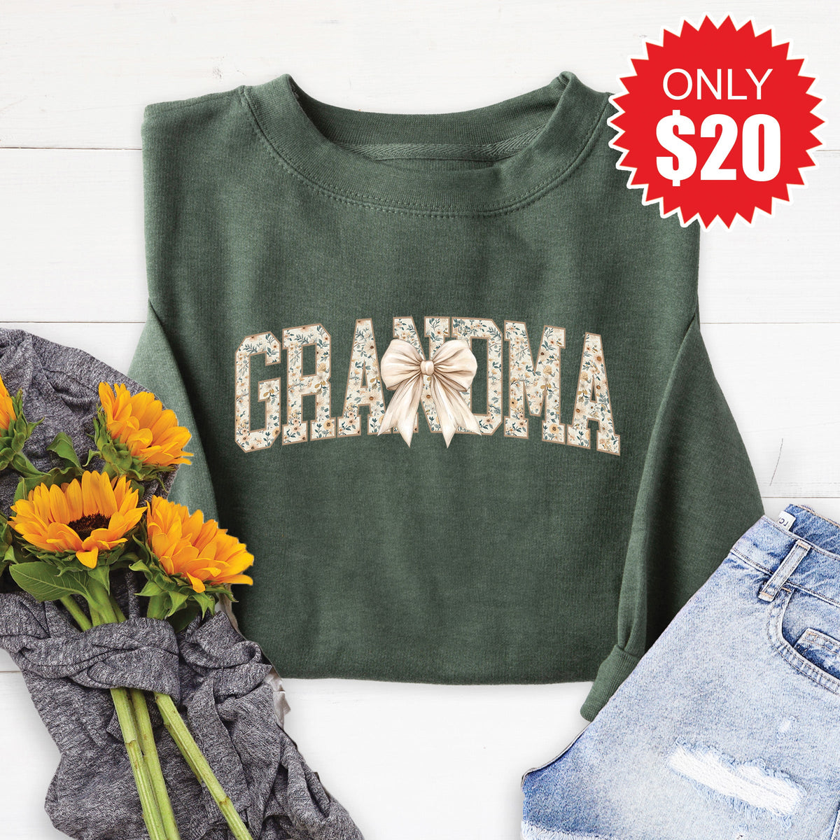 Grandma Sweatshirt - Heather Forest - 20 product image 1