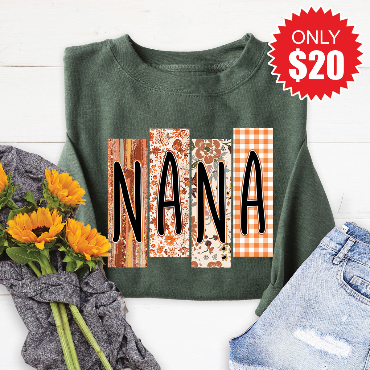 Nana Sweatshirt - Heather Forest - 20 product image 1