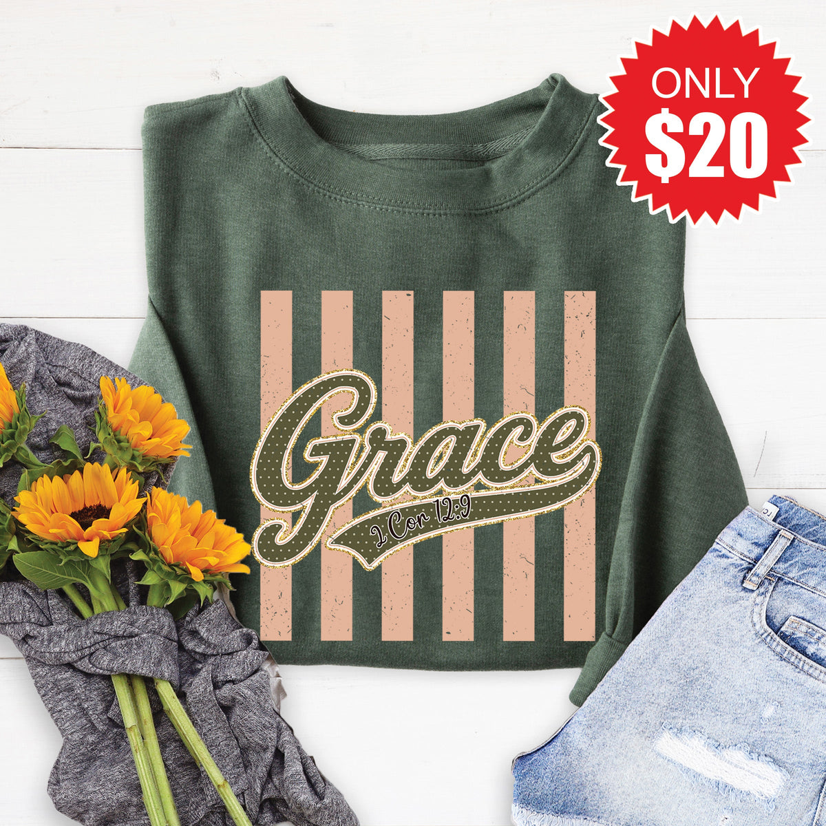 Grace Sweatshirt - Heather Forest - 20 product image 1