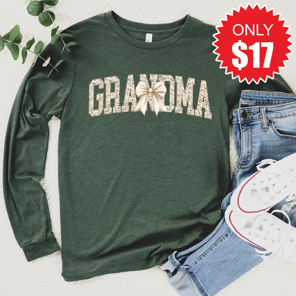 Grandma Long Sleeve - Heather Forest - 17 product image 1