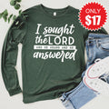 I Sought The Lord Long Sleeve - Heather Forest - 17 product image 1