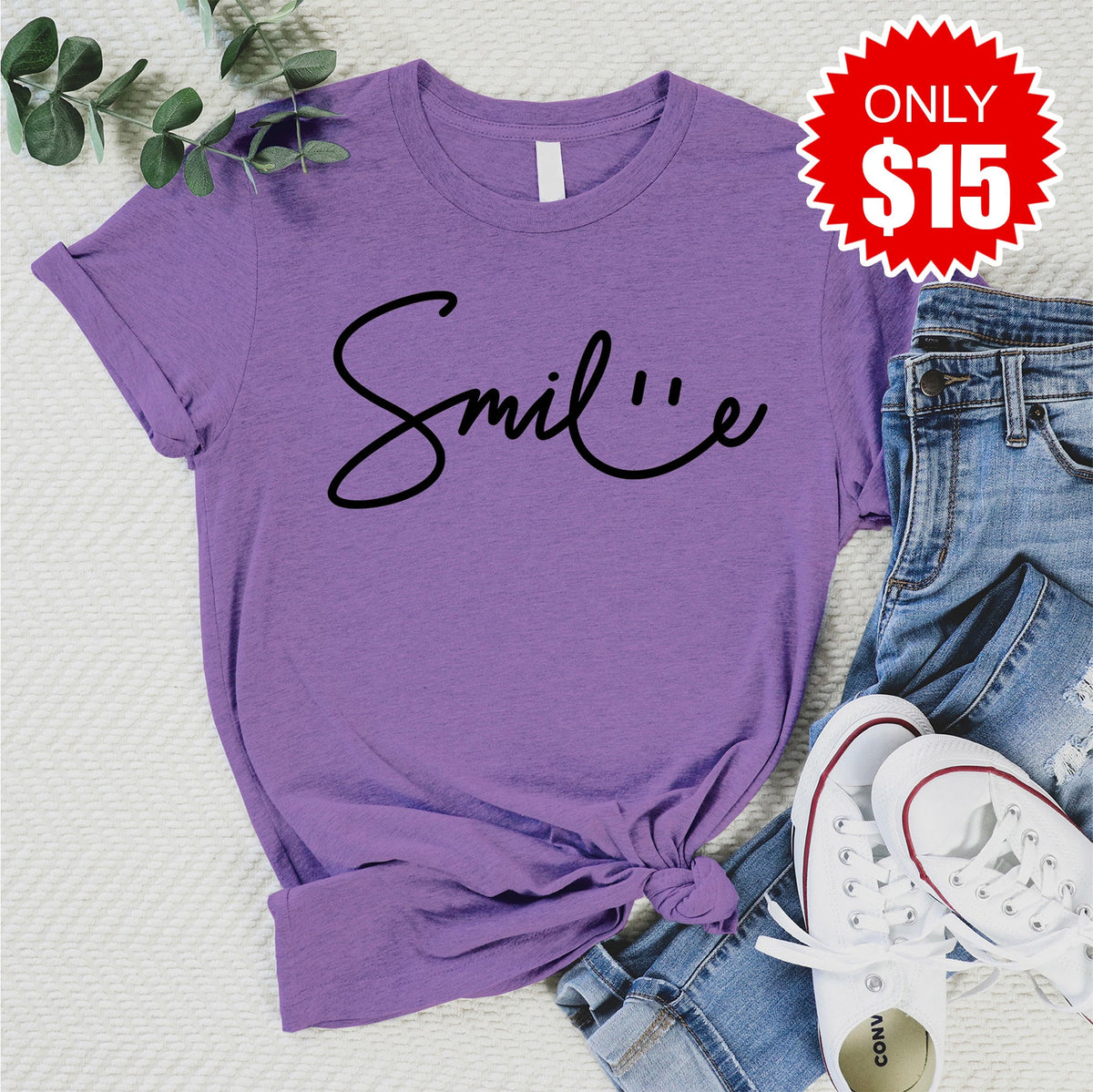 Smile Tee - Heather Grape - 15 product image 1