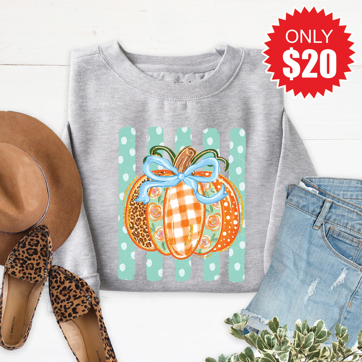 Pumpkin Sweatshirt - Heather Grey - 20 product image 1