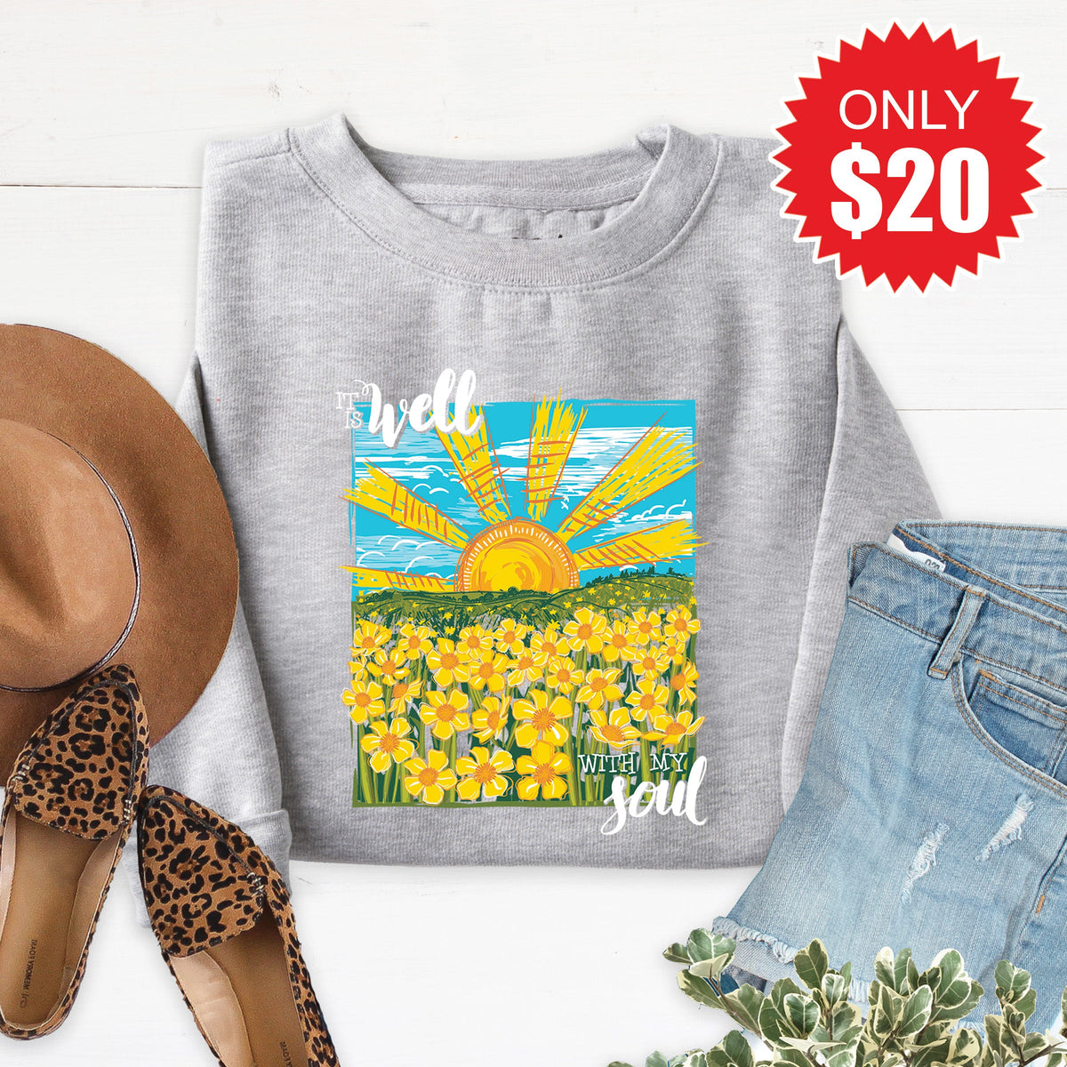 It Is Well Sweatshirt - Heather Grey - 20 product image 1