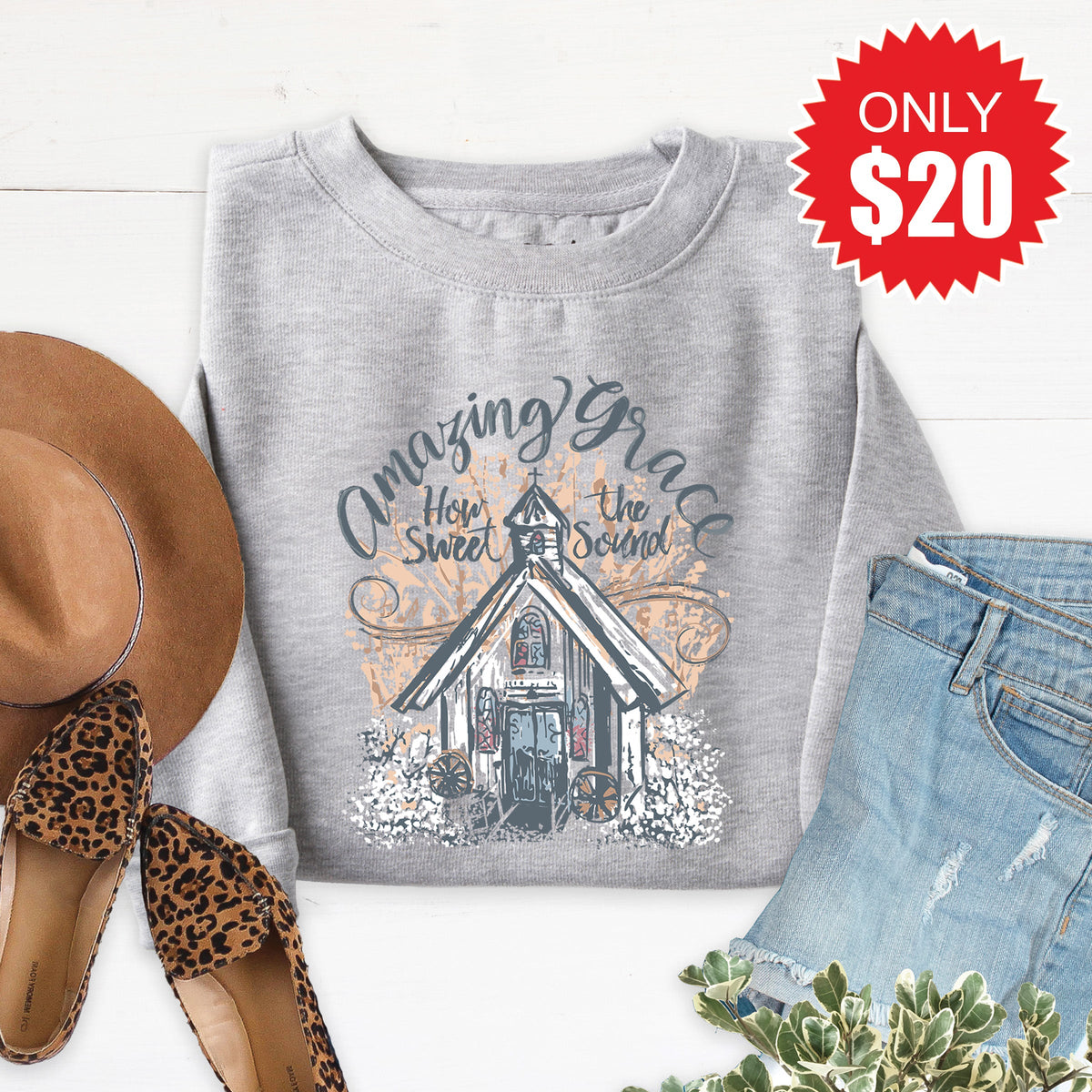 Amazing Grace Sweatshirt - Heather Grey - 20 product image 1