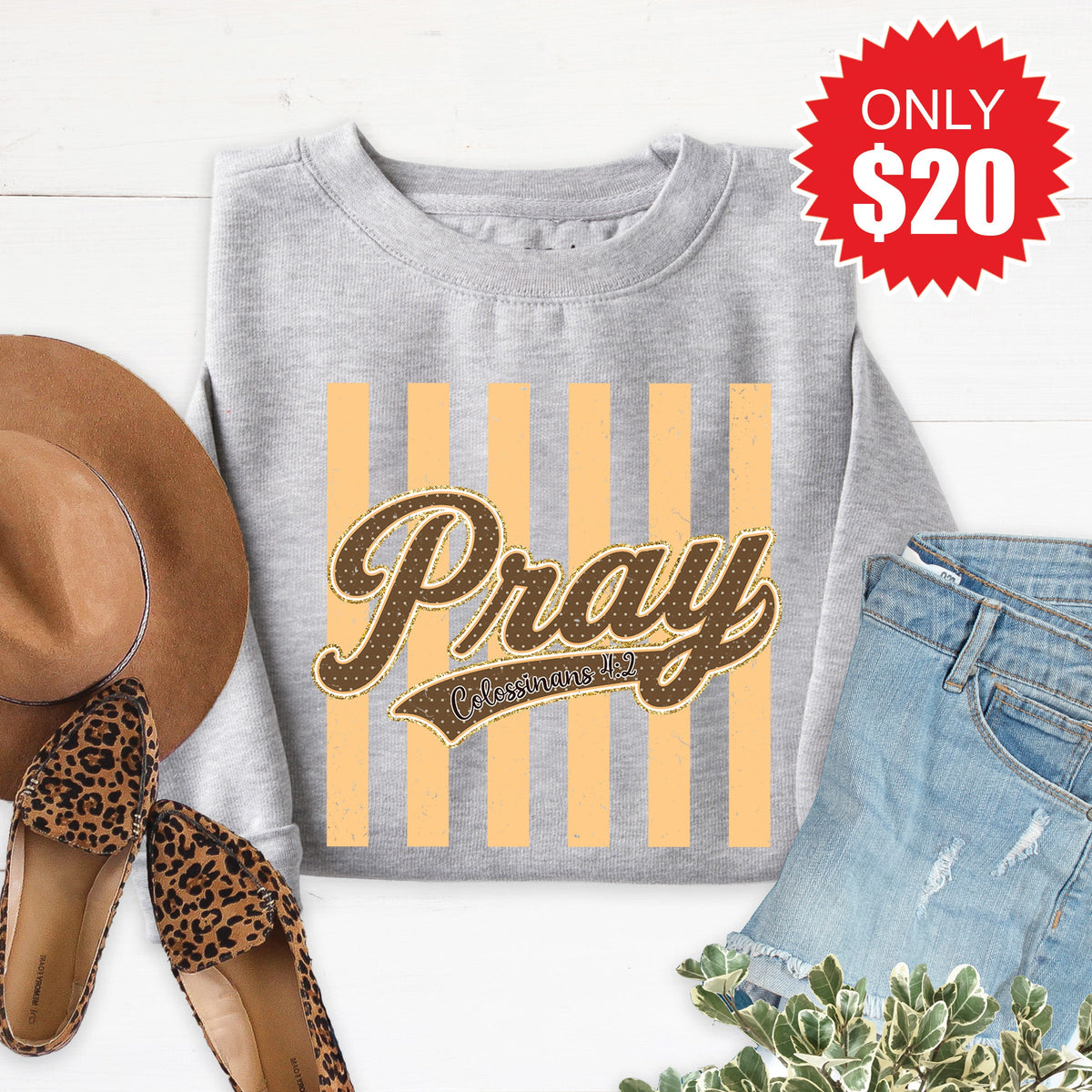 Pray Sweatshirt - Heather Grey - 20 product image 1