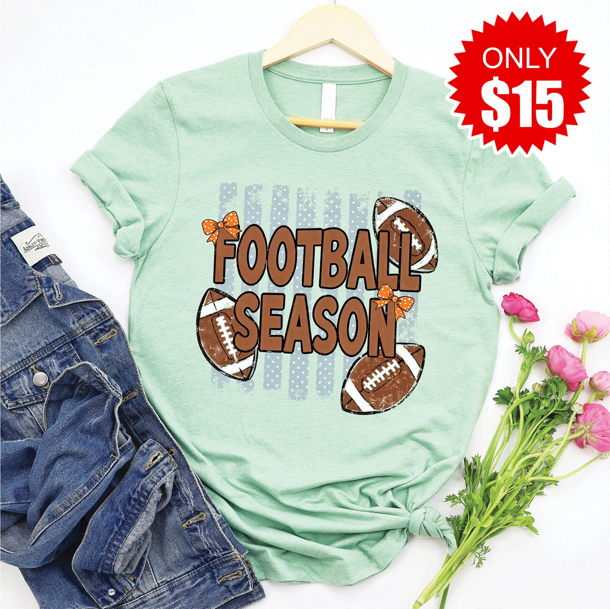 Football Season Tee - Heather Honeydew - 15 product image 1