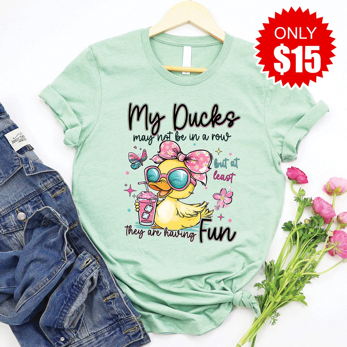 My Ducks Tee - Heather Honeydew - 15 product image 1
