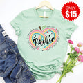 Teacher Pencil Heart Tee - Heather Honeydew - 15 product image 1