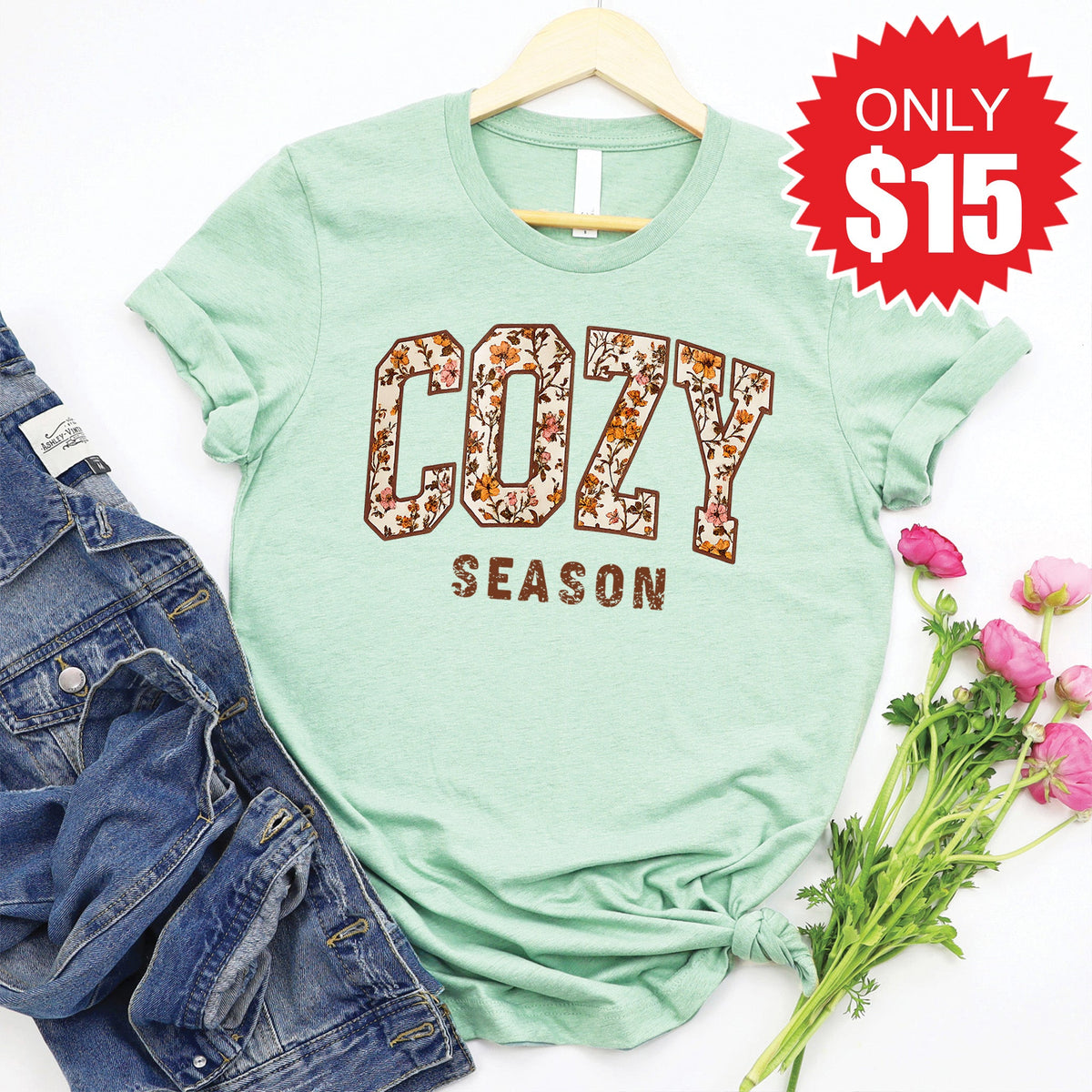 Cozy Season Tee - Heather Honeydew - 15 product image 1