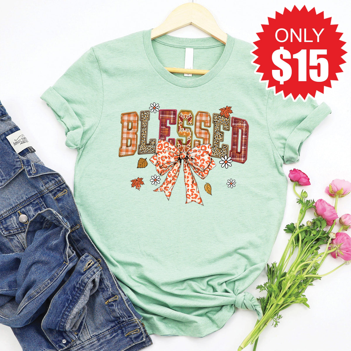 Blessed Tee - Heather Honeydew - 15 product image 1