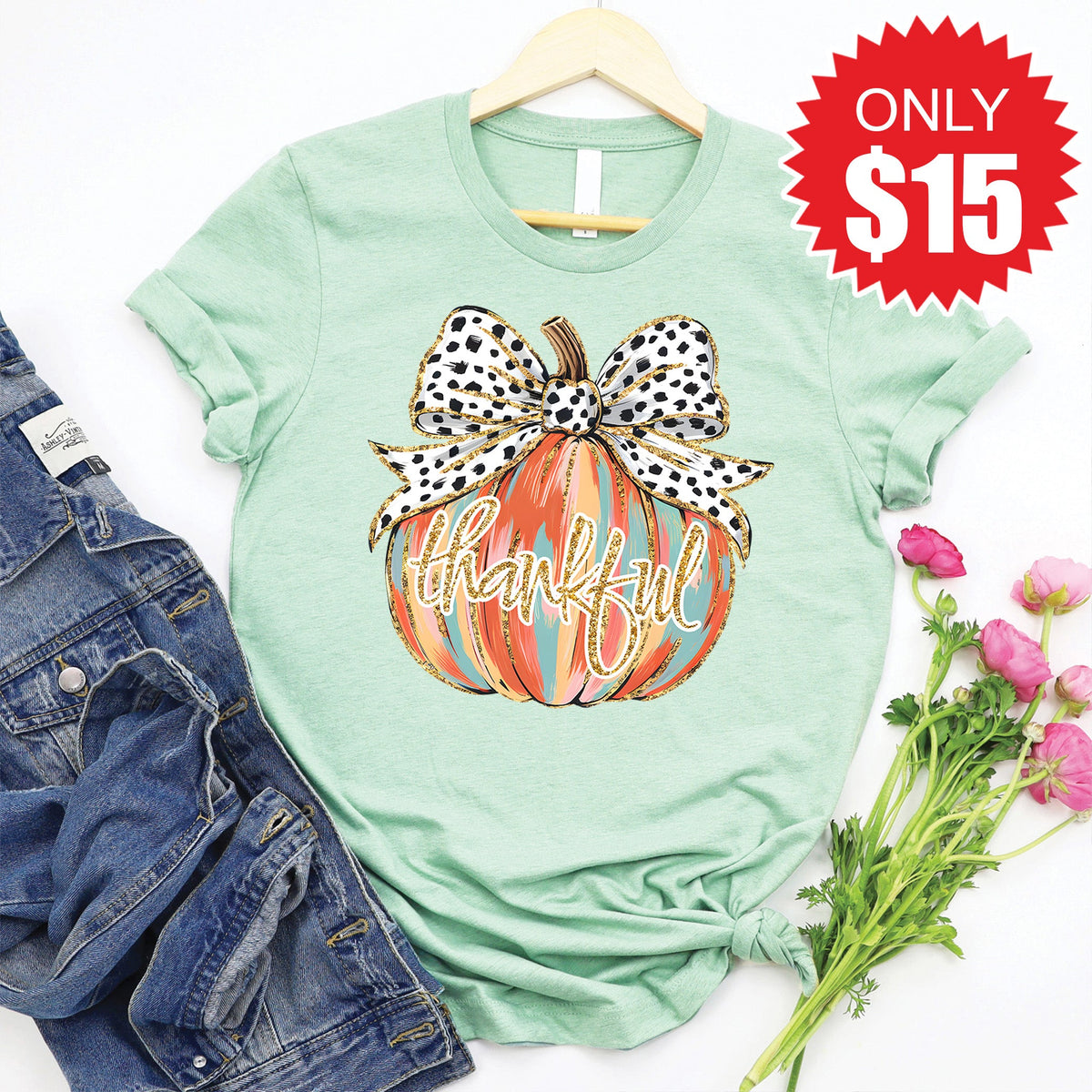 Thankful Tee - Heather Honeydew - 15 product image 1