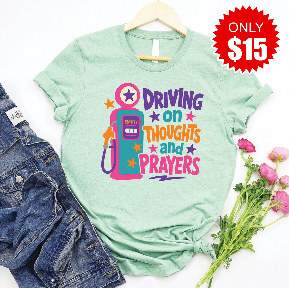 Driving On Thoughts Tee - Heather Honeydew - 15 product image 1