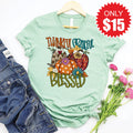 Thankful Grateful Blessed Fall Tee - Heather Honeydew - 15 product image 1