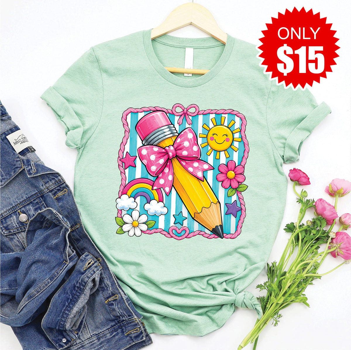 Pencil Tee - Heather Honeydew - 15 product image 1