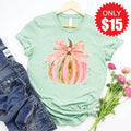 Pink Pumpkin Tee - Heather Honeydew - 15 product image 1