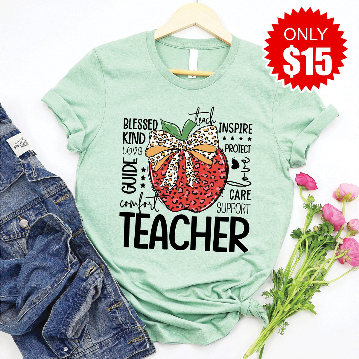 Teacher Tee - Heather Honeydew - 15 product image 1