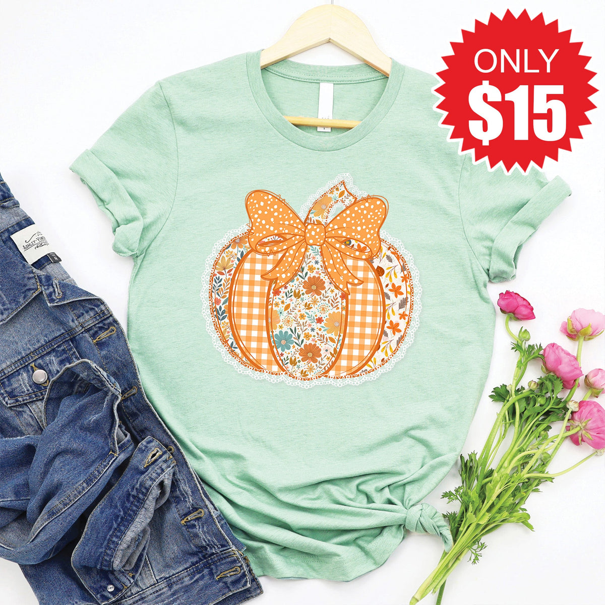Pumpkin Tee - Heather Honeydew - 15 product image 1