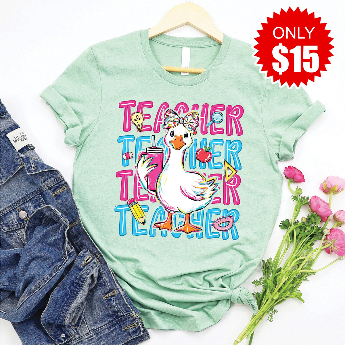 Teacher Tee - Heather Honeydew - 15 product image 1