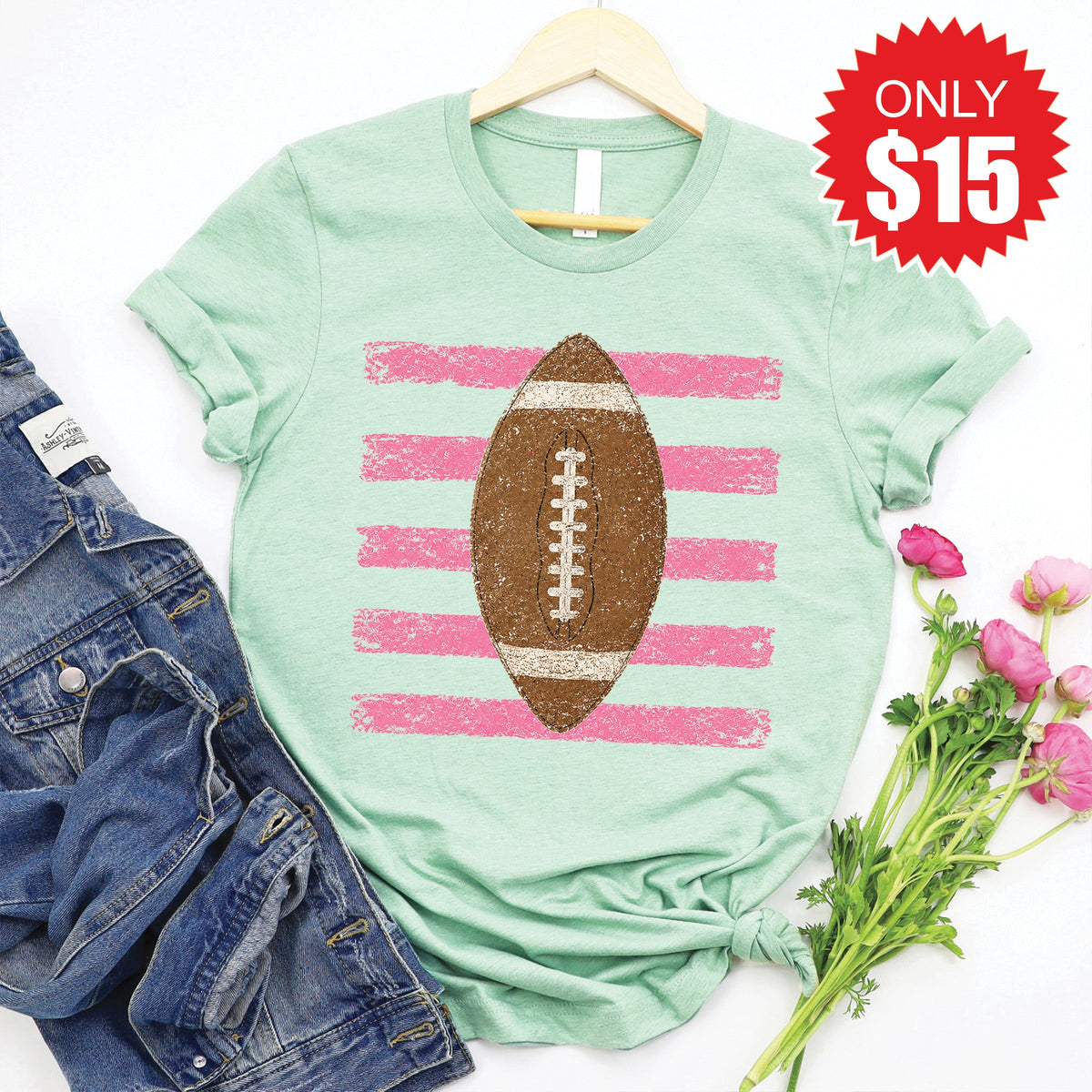 Football Tee - Heather Honeydew - 15 product image 1