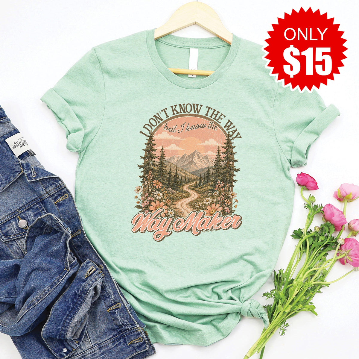 Way Maker Forest Tee - Heather Honeydew - 15 product image 1