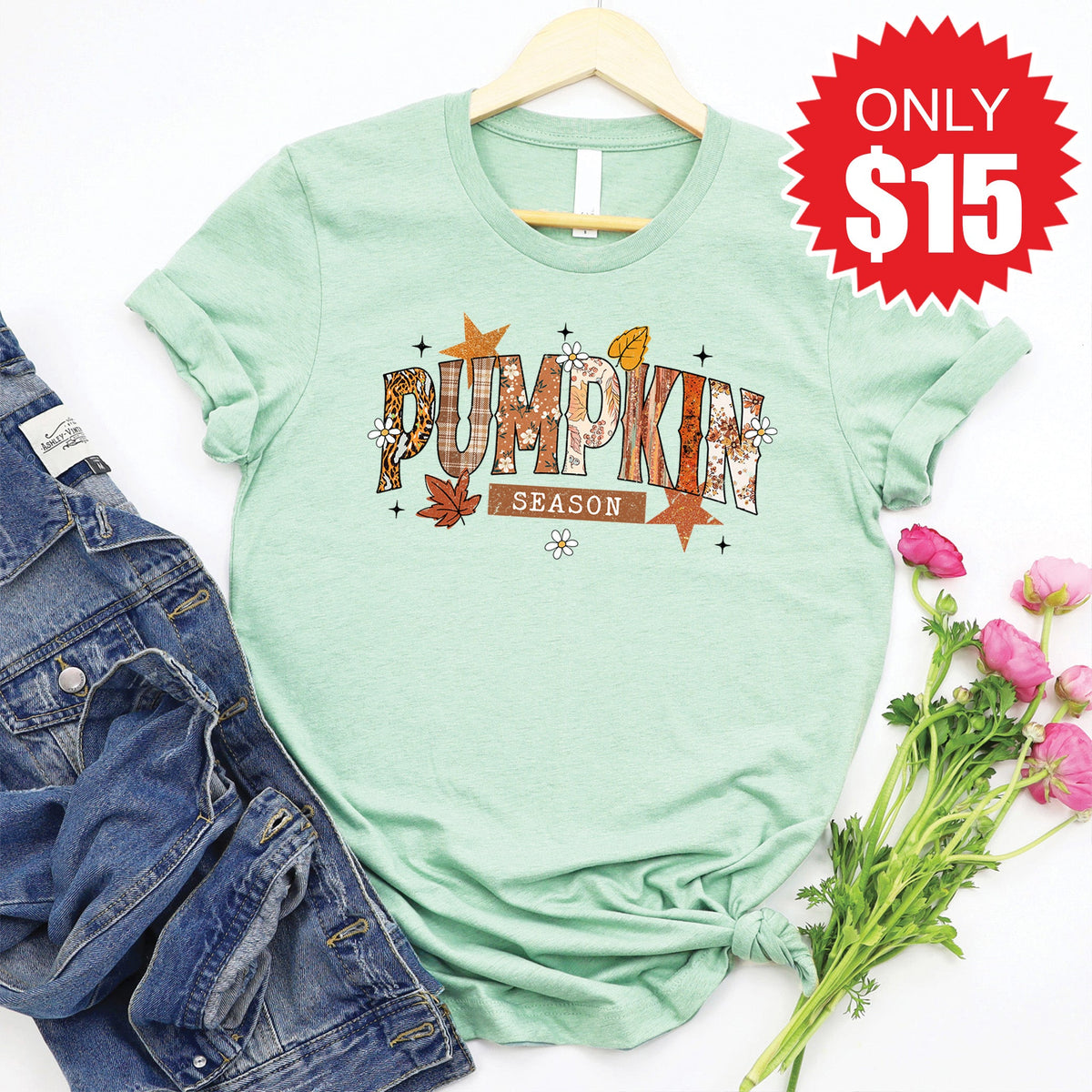 Pumpkin Season Tee - Heather Honeydew - 15 product image 1