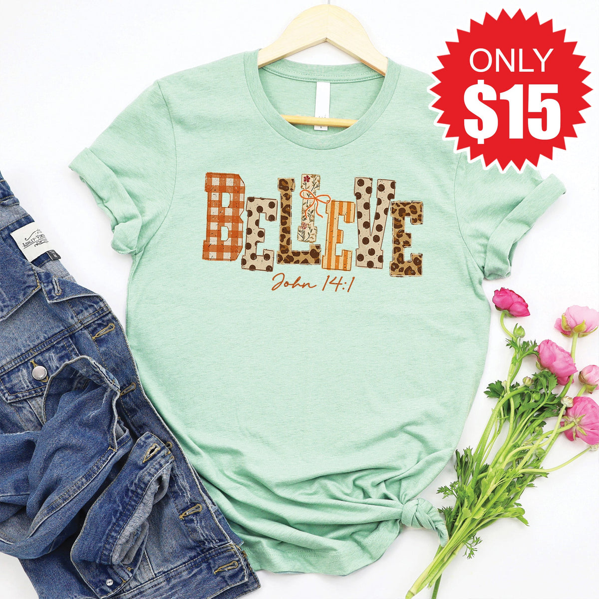 Believe Tee - Heather Honeydew - 15 product image 1