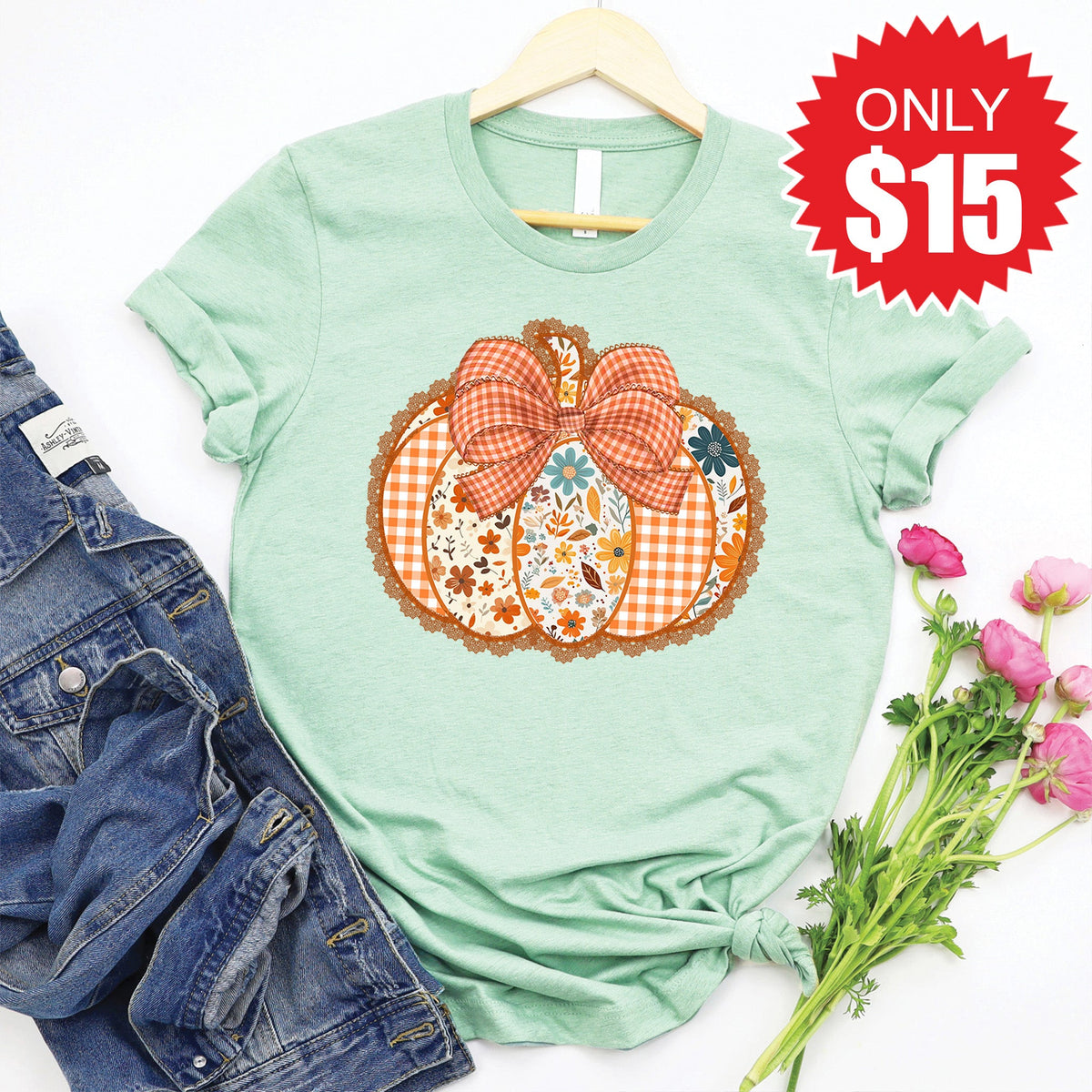 Pumpkin Tee - Heather Honeydew - 15 product image 1
