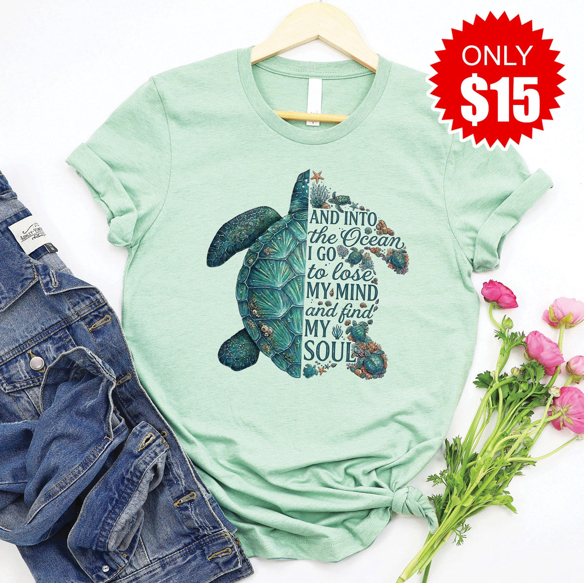Summer Vibes Tee - Heather Honeydew - 15 product image 1