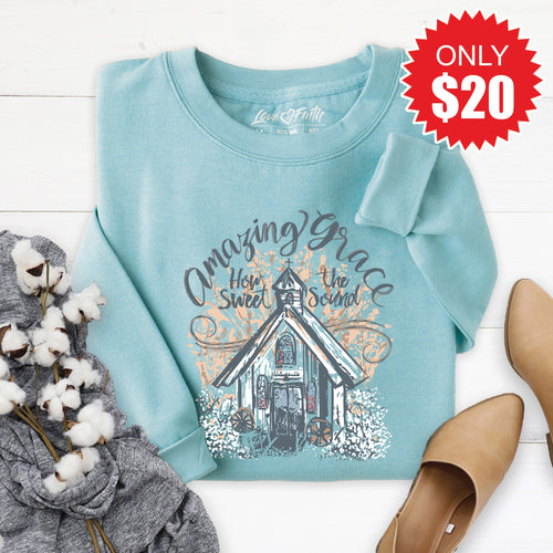 Amazing Grace Sweatshirt - Heather Lagoon - 20 product image 1