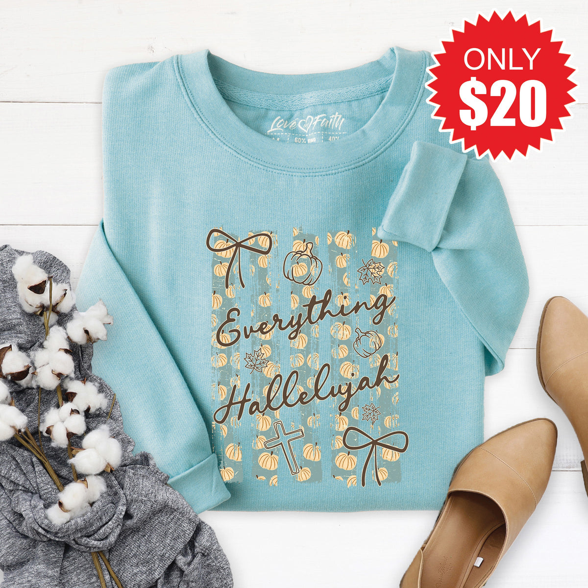 Everything Hallelujah Sweatshirt - Heather Lagoon - 20 product image 1