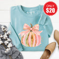 Pink Pumpkin Sweatshirt - Heather Lagoon - 20 product image 1