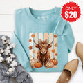 Fall Cow Sweatshirt - Heather Lagoon - 20 product image 1
