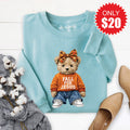 Fall For Jesus Teddy Bear Sweatshirt - Heather Lagoon - 20 product image 1