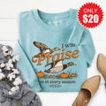I Will Praise Him Sweatshirt - Heather Lagoon - 20 product image 1