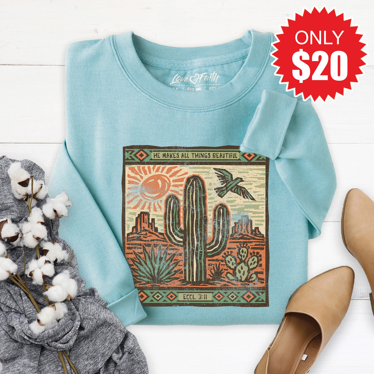 Beautiful Sweatshirt - Heather Lagoon - 20 product image 1