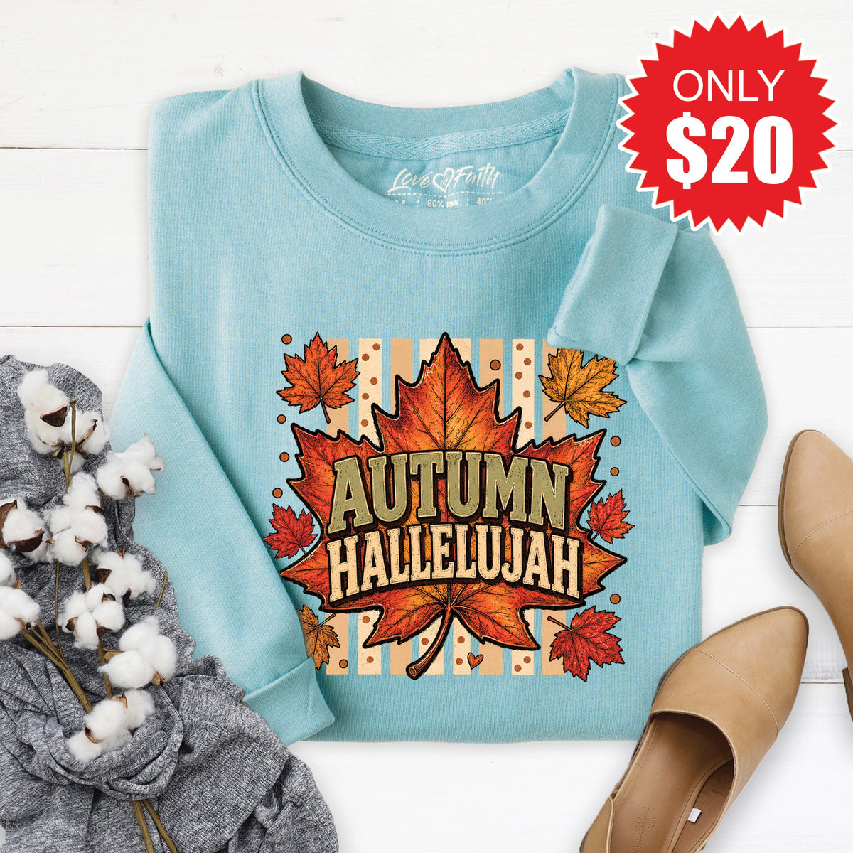 Autumn Hallelujah Sweatshirt - Heather Lagoon - 20 product image 1