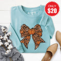Pumpkin Bow Sweatshirt - Heather Lagoon - 20 product image 1