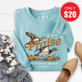 I Will Praise Him Sweatshirt - Heather Lagoon - 20 product image 1