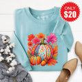 Pumpkins Sweatshirt - Heather Lagoon - 20 product image 1