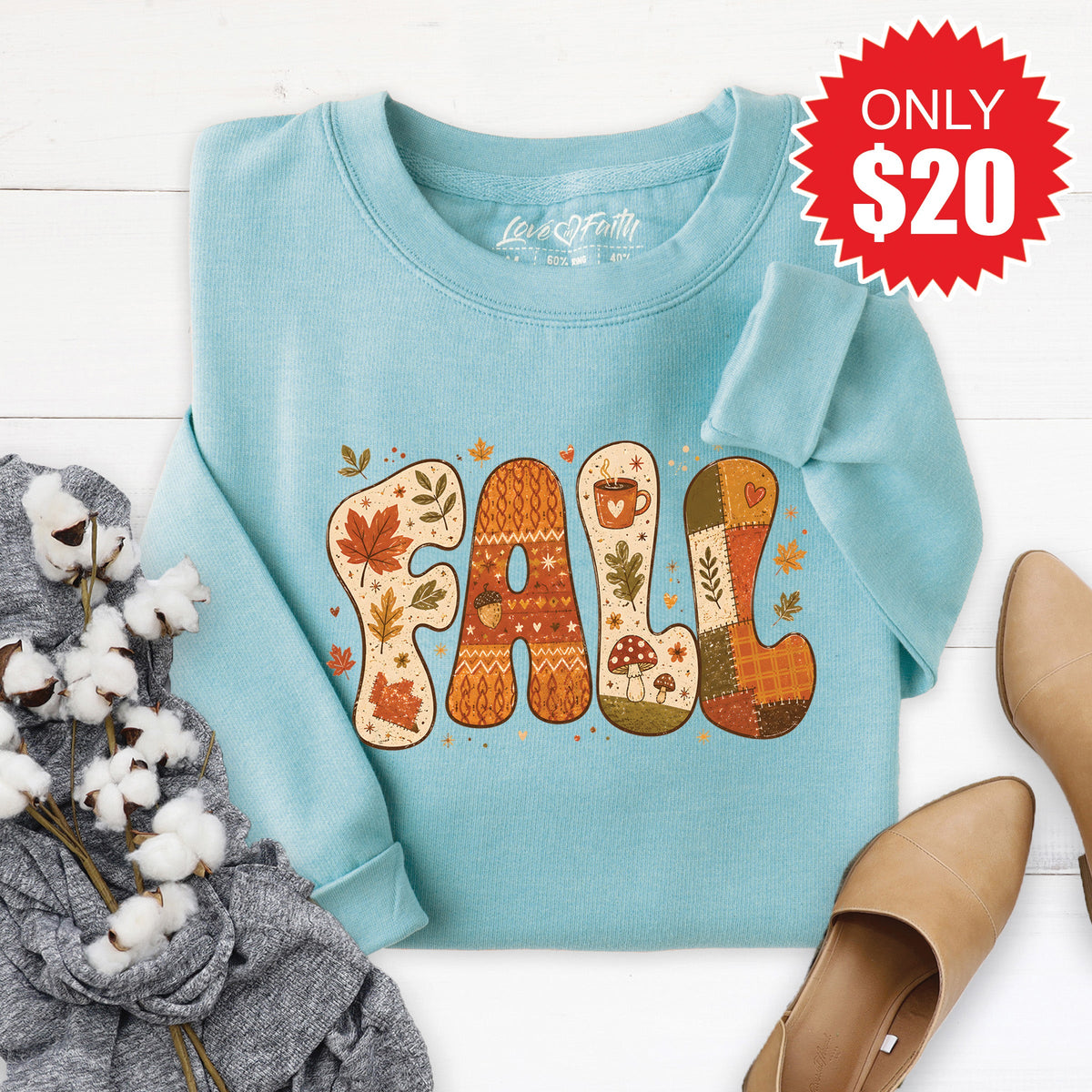 Fall Sweatshirt - Heather Lagoon - 20 product image 1