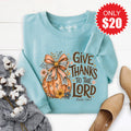 Give Thanks Sweatshirt - Heather Lagoon - 20 product image 1
