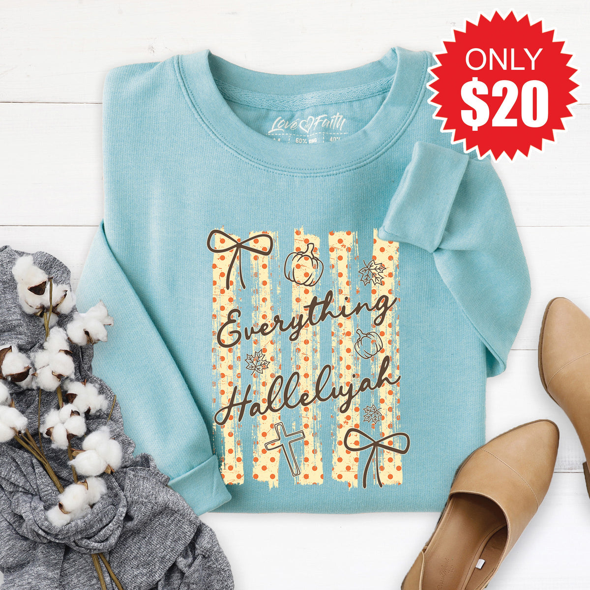 Everything Hallelujah Sweatshirt - Heather Lagoon - 20 product image 1