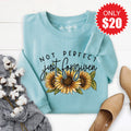 Not Perfect Just Forgiven Sweatshirt - Heather Lagoon - 20 product image 1