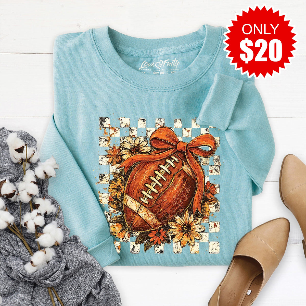 Football Sweatshirt - Heather Lagoon - 20 product image 1