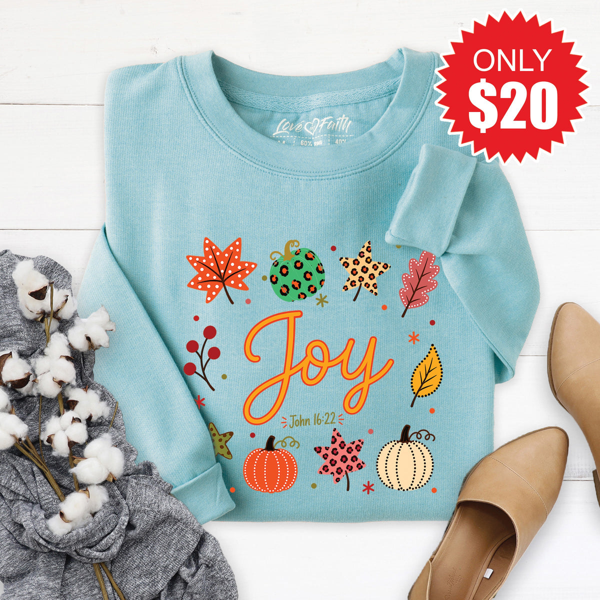 Joy Sweatshirt - Heather Lagoon - 20 product image 1